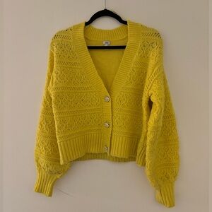 RIVER ISLAND - Cozy chunky yellow knit cardigan
